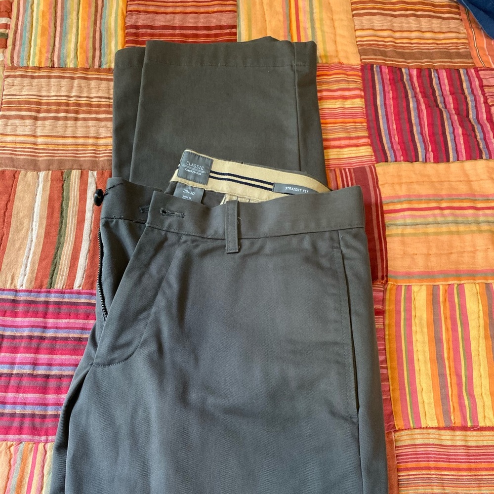 Grey Gap Khakis straight fit